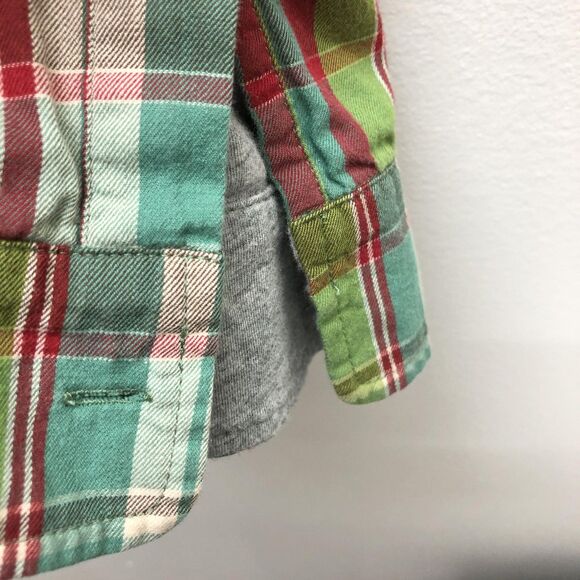 Carbon2Cobalt Shirt Mens Large Green Red Plaid Button Up Flannel Pocket Comfort - Picture 4 of 12